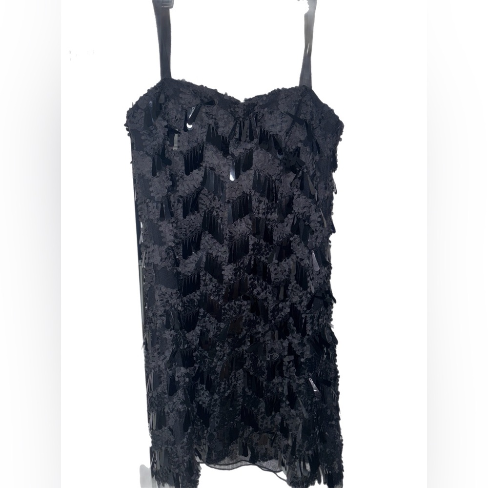 Zara Black Sheath Mini Dress with Spaghetti Straps